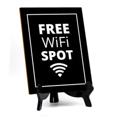 Signs ByLITA Free WiFi Spot Table Sign With Acrylic Stand (6x8“)