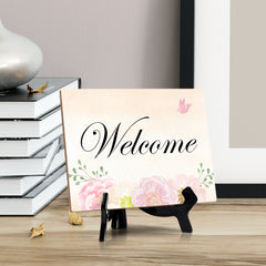 Welcome Table Sign with Easel Stand, 6" x 8"