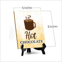 Signs ByLITA Hot Chocolate, Table Sign with Acrylic Stand (6x8“)