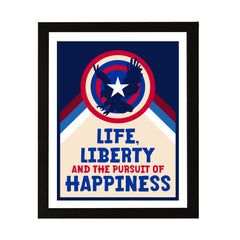 Designs ByLITA Life, Liberty and The Pursuit of Happiness, Wall Print Art | USA Patriotic Decoration (Unframed or Framed)
