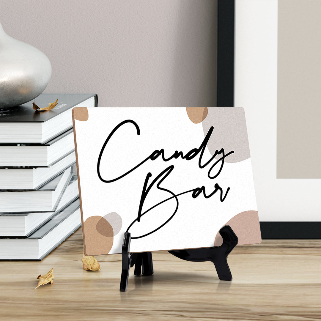Signs ByLITA Candy Bar Wedding Decoration Table Sign with Acrylic Stand (6x8“)