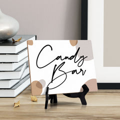 Signs ByLITA Candy Bar Wedding Decoration Table Sign with Acrylic Stand (6x8“)