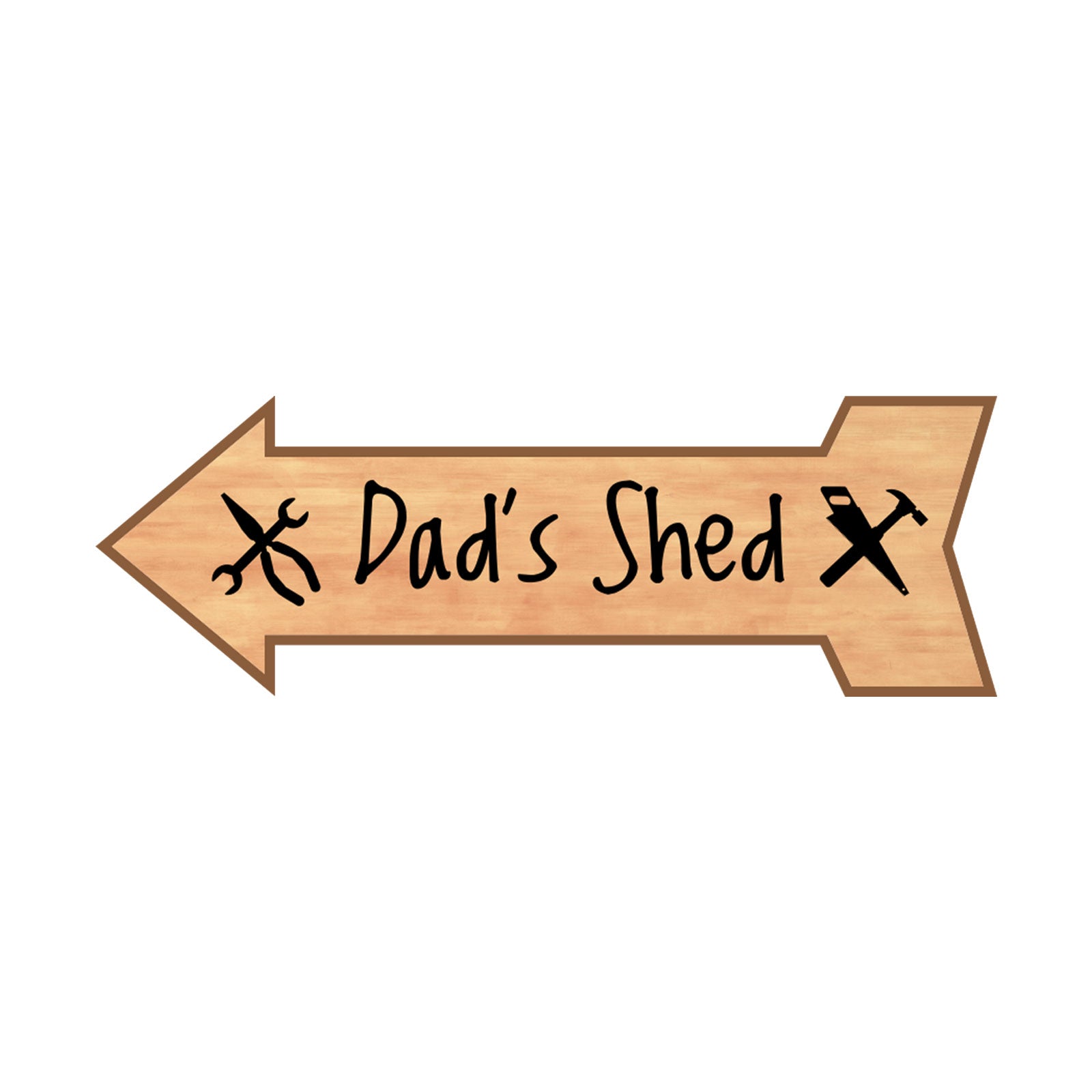 Arrow Shape Dad's Shed 12x4" Wall or Door Sign | Funny Home Décor