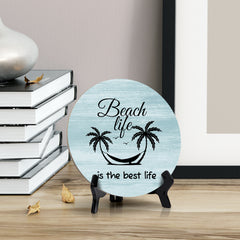 Signs ByLITA Round Beach Life Is The Best Life Table Sign (5x5")