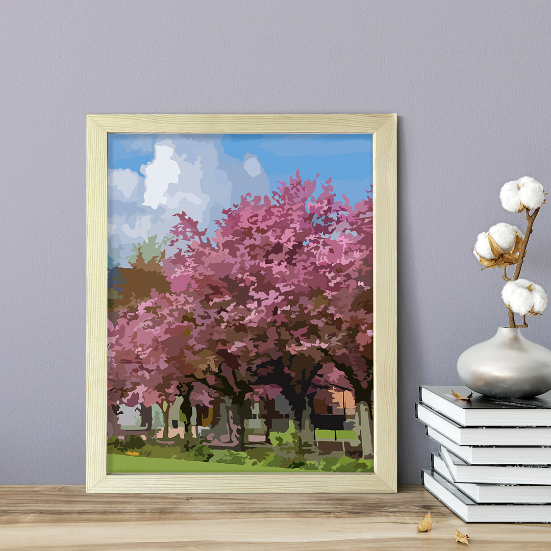 Designs ByLITA Blooming Cheery Blossom, Wall Print Art | Beautiful Flowers | Stylish Modern Decoration For The Home and Office