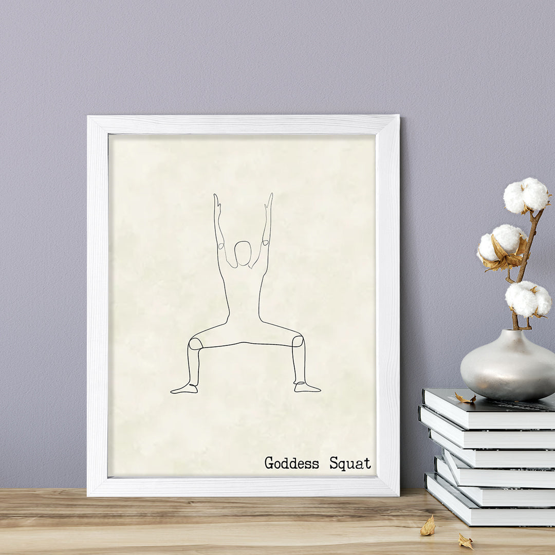 Goddess Squat, FRAMED Print Yoga Wall Art