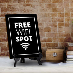 Signs ByLITA Free WiFi Spot Table Sign With Acrylic Stand (6x8“)
