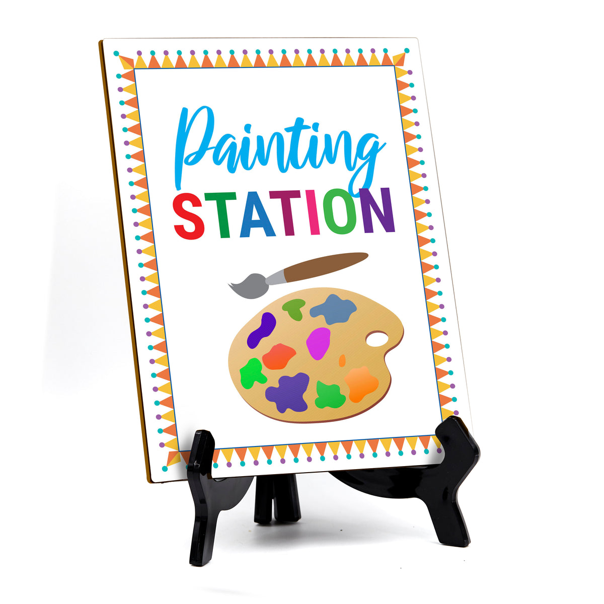Signs ByLITA Painting Station 1, Table Sign with Acrylic Stand (6x8“)