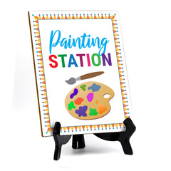 Signs ByLITA Painting Station 1, Table Sign with Acrylic Stand (6x8“)