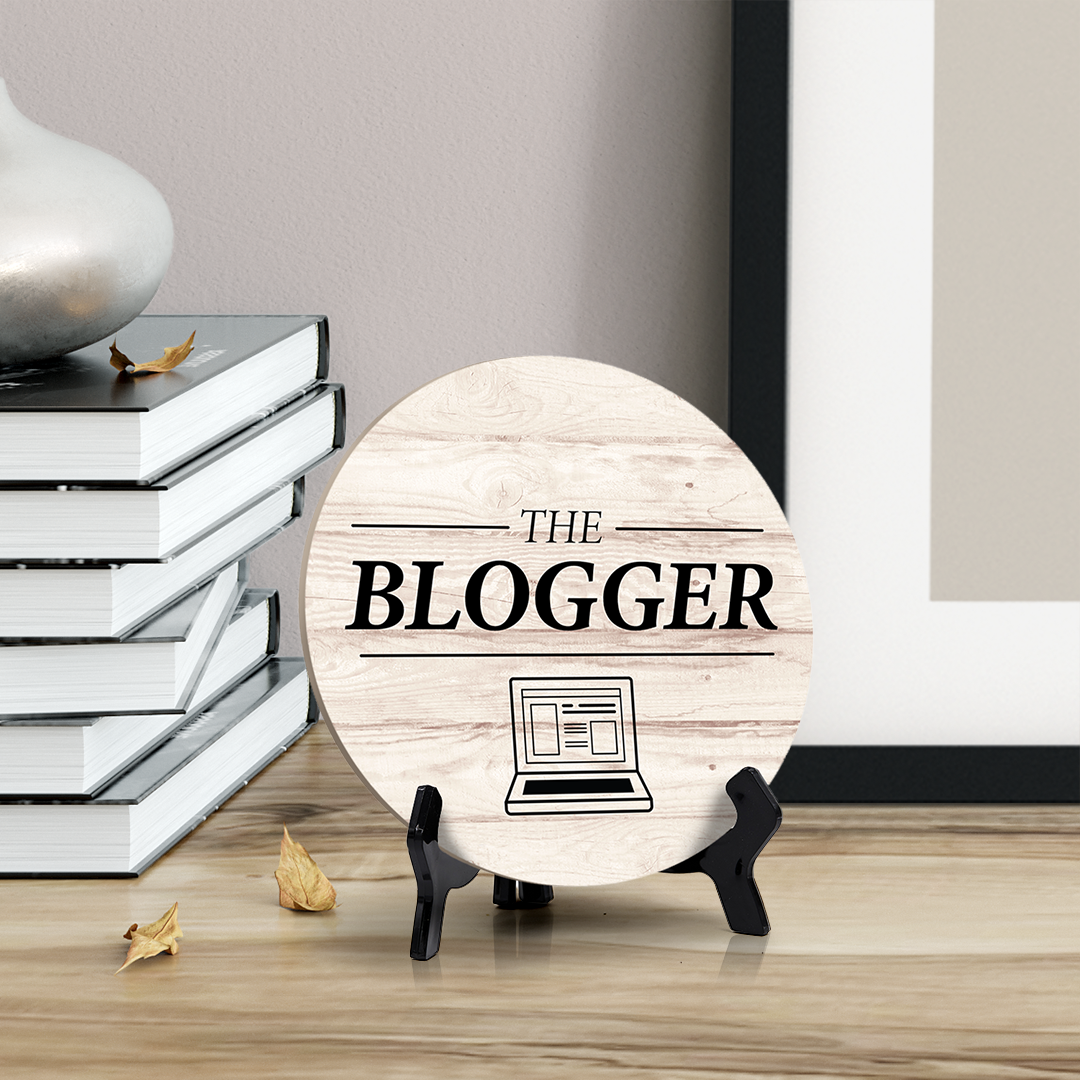 Signs ByLITA Circle Round THE BLOGGER Table Sign (5x5")