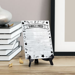 Things I need Wipe Dry Table Sign (6x8") Office And Home Reminders | Personal Schedule | No Pen Included