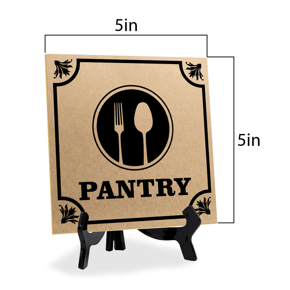Pantry 5"x 5" Square Table Sign With Acrylic Easel | Home & Office Decor