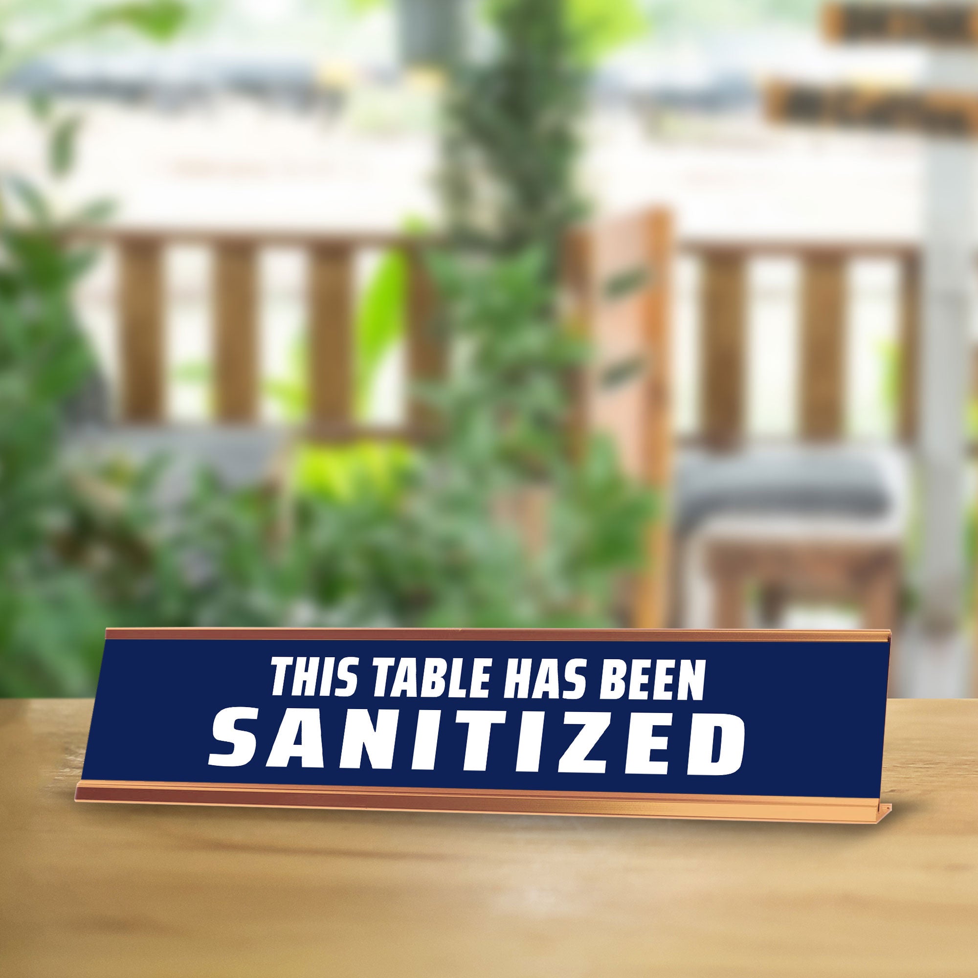 This Table Has Been Sanitized 2 x 10" Desk Sign | Office & Medical Rooms
