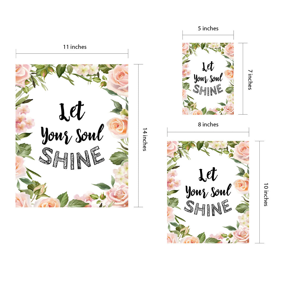 Designs ByLITA Let Your Soul Shine, Wall Print Art | Motivational Home Decor