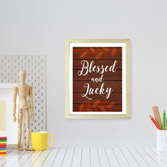 Designs ByLITA Blessed And Lucky, Framed Wall Art Print | Religious Church & Home Decor