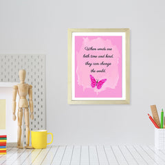 Designs ByLITA When Words Are Both Time And Kind, They Can Change The World. Framed Wall Art Print | Buddhist Quotes Motivational Decor