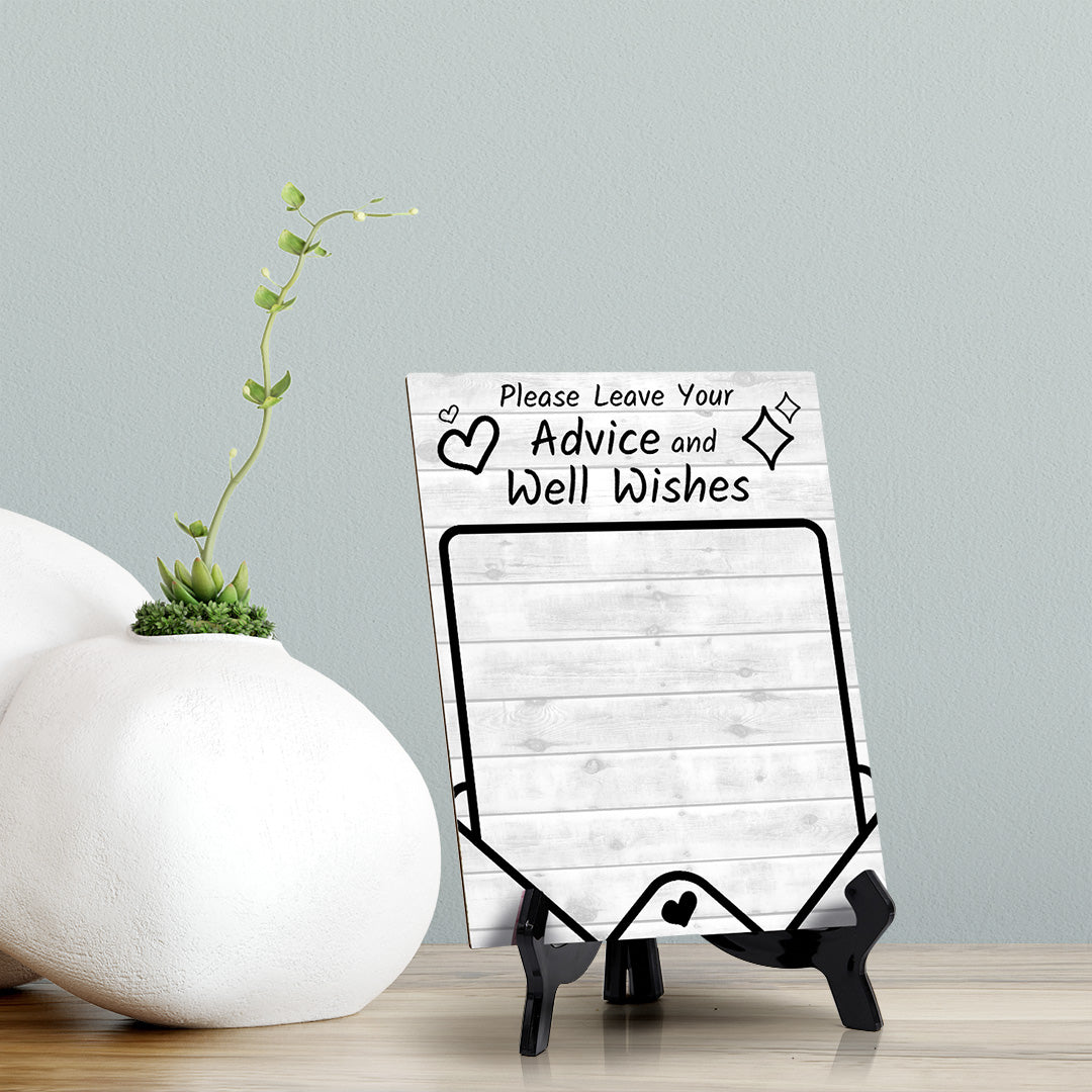 Please leave your advice and well wishes table Sign (6x8) Office And Home Reminders | Personal Schedule | No Pen Included