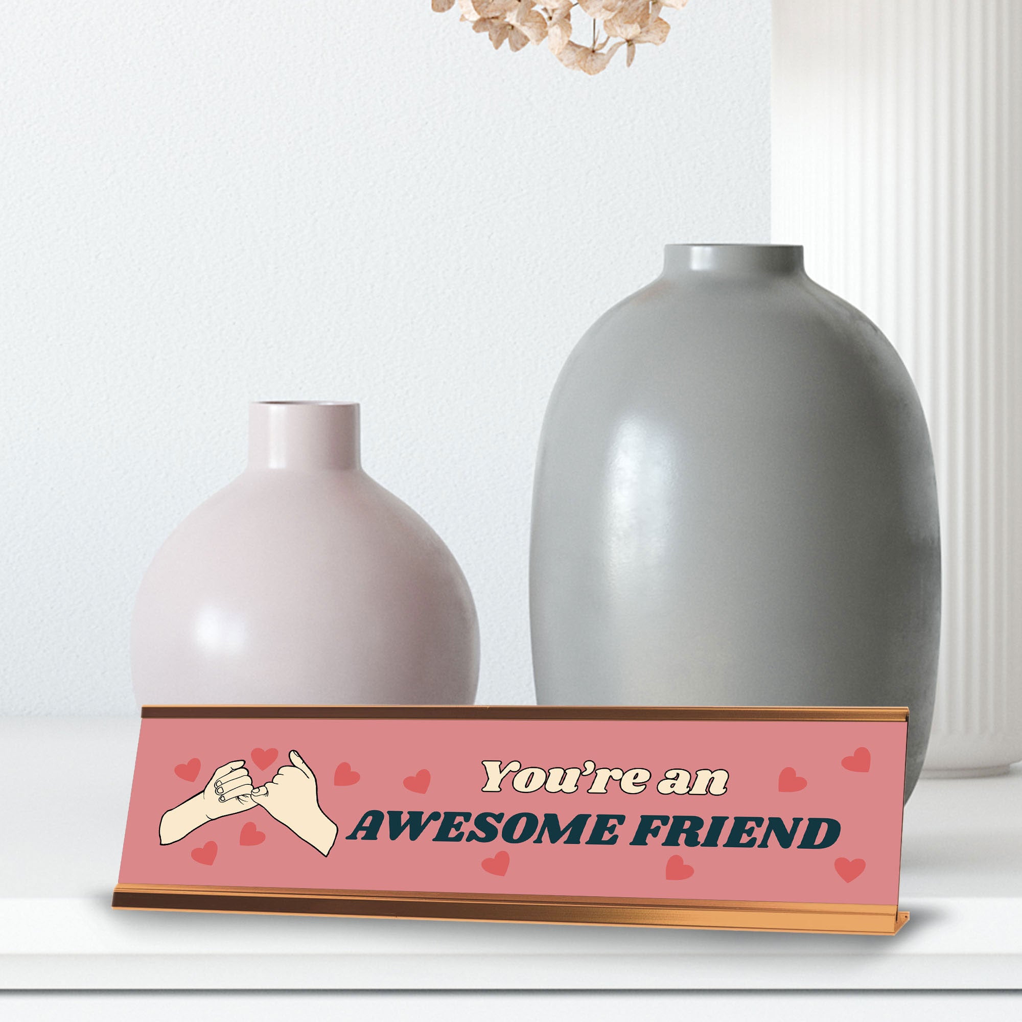 Signs ByLITA You?re An Awesome Friend. Gold Frame Colleague Gifts Desk Sign (2x8")
