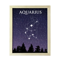 Designs ByLITA Aquarius Zodiac Sign Night Sky, Wall Print Art | Home and Office Decor | Astrology Star Sign Bedroom Decoration | Perfect Gift