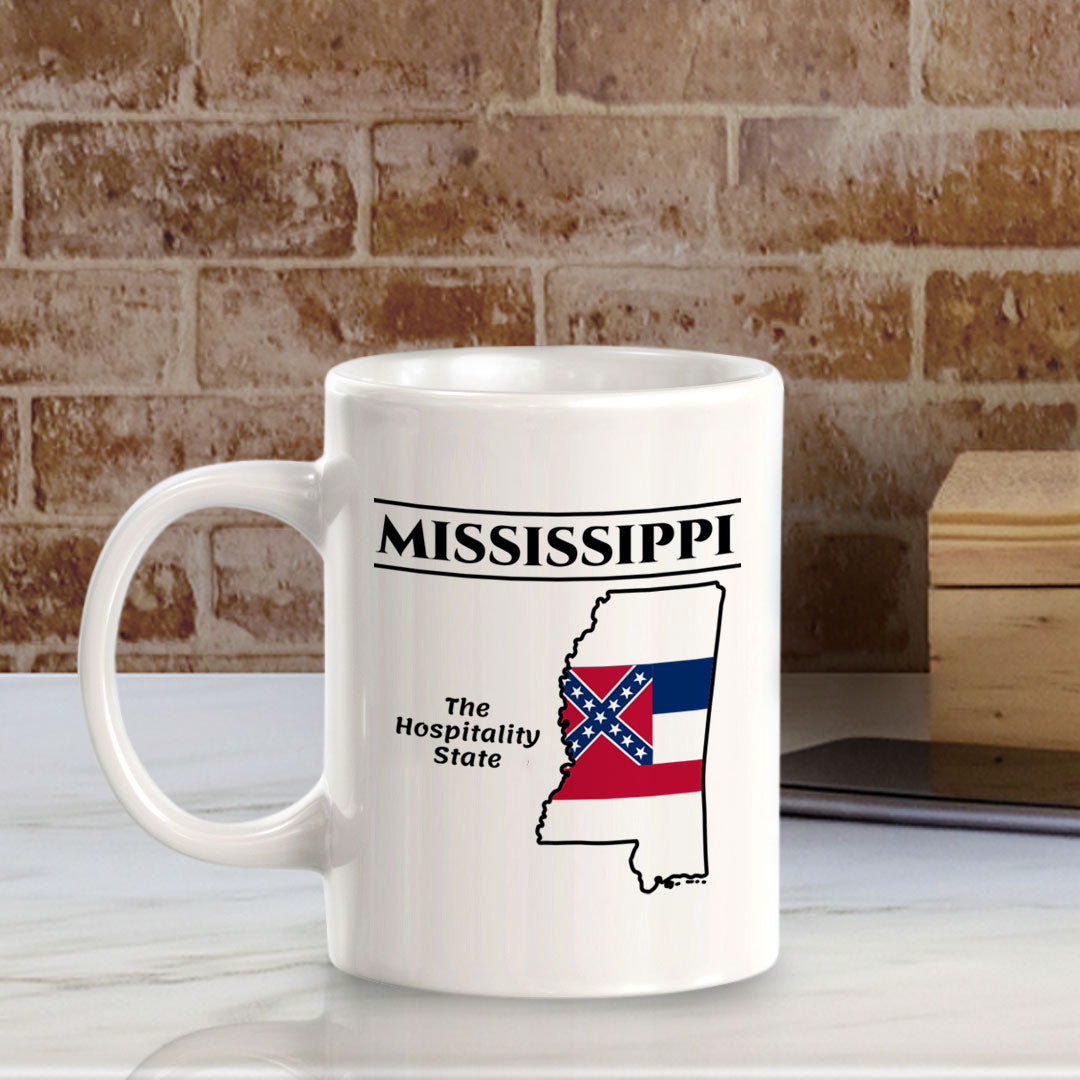 Designs ByLITA Mississippi: The Hospitality State 11oz Plastic or Ceramic Coffee Mug | State Pride Collection