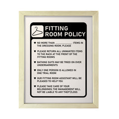 Designs ByLITA Fitting Room Policy, Wall Print Art | Retail Store Decoration (Unframed or Framed)