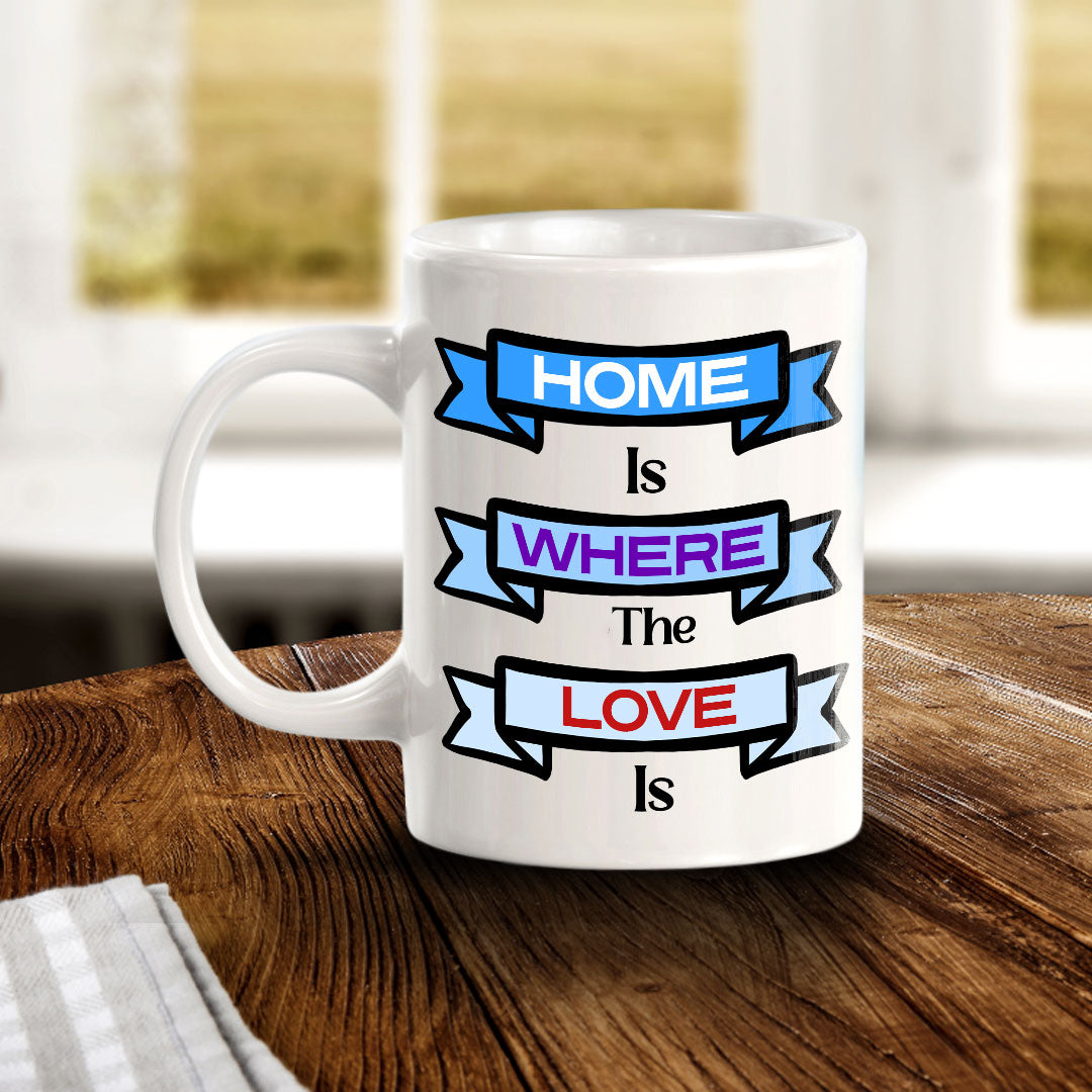 Home Is Where The Love Is 11oz Plastic or Ceramic Coffee Mug | Home & Family Cups