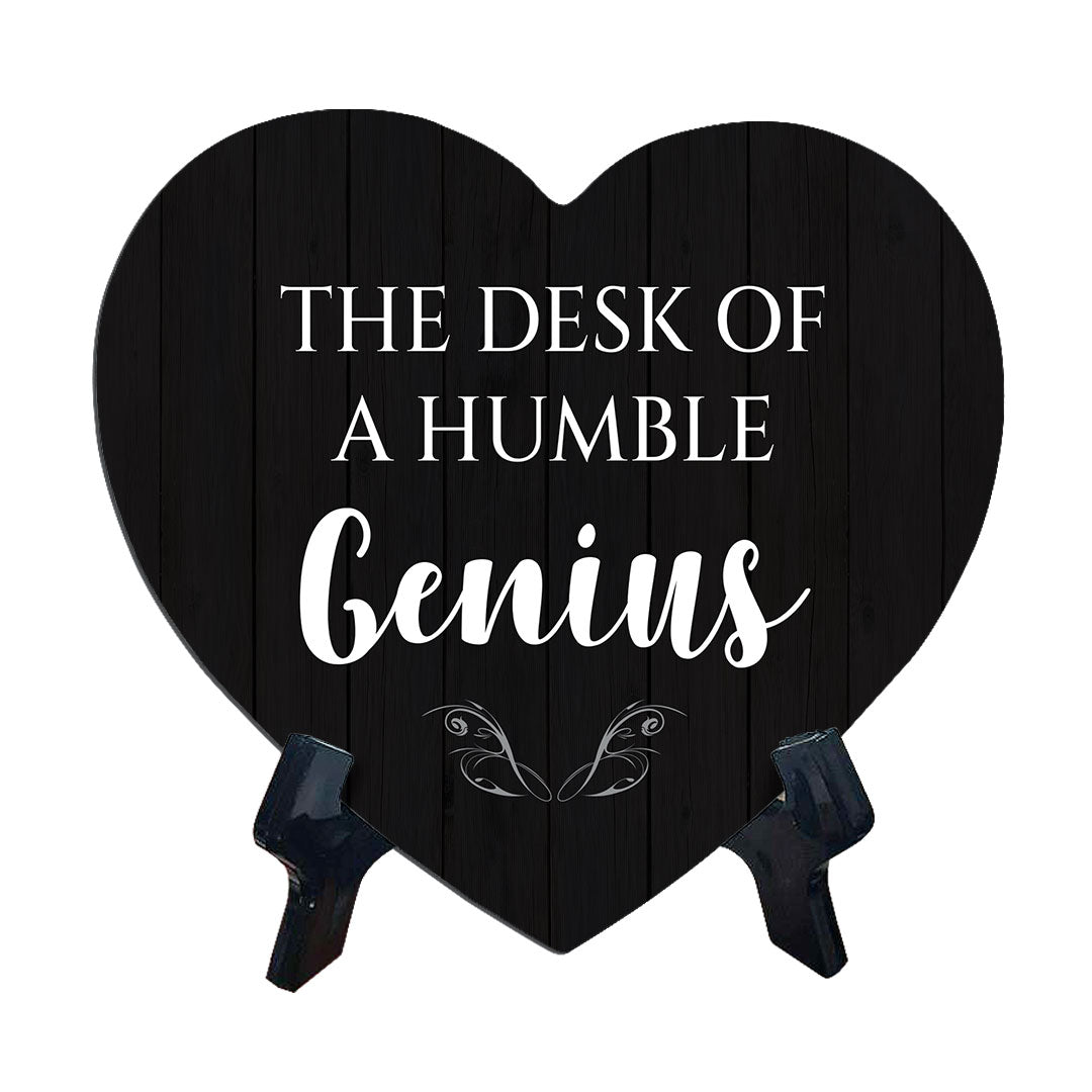 Home & Office Desk Decor Heart Table Sign with Acrylic Stand (6x5“)