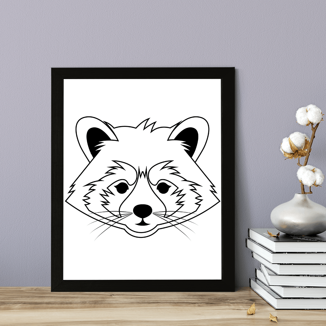 Designs ByLITA Red Panda Outlined version, Wall Print Animals Art | Family Presents | Bedroom | Stylish Kindergarten Decor