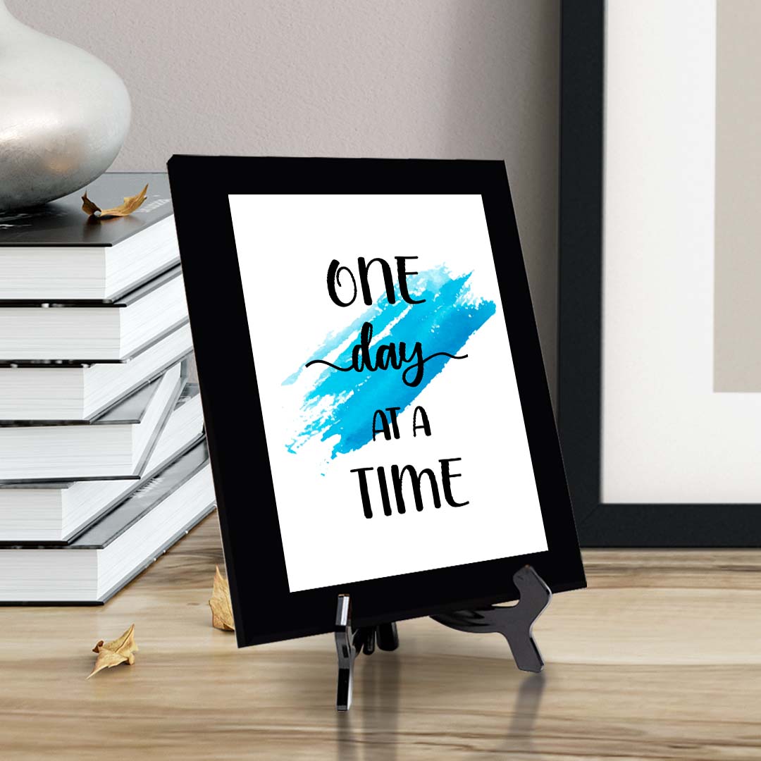 One Day At A Time Decorative Wall Plaque (Full Color) | Positive Affirmation Inspiration Décor
