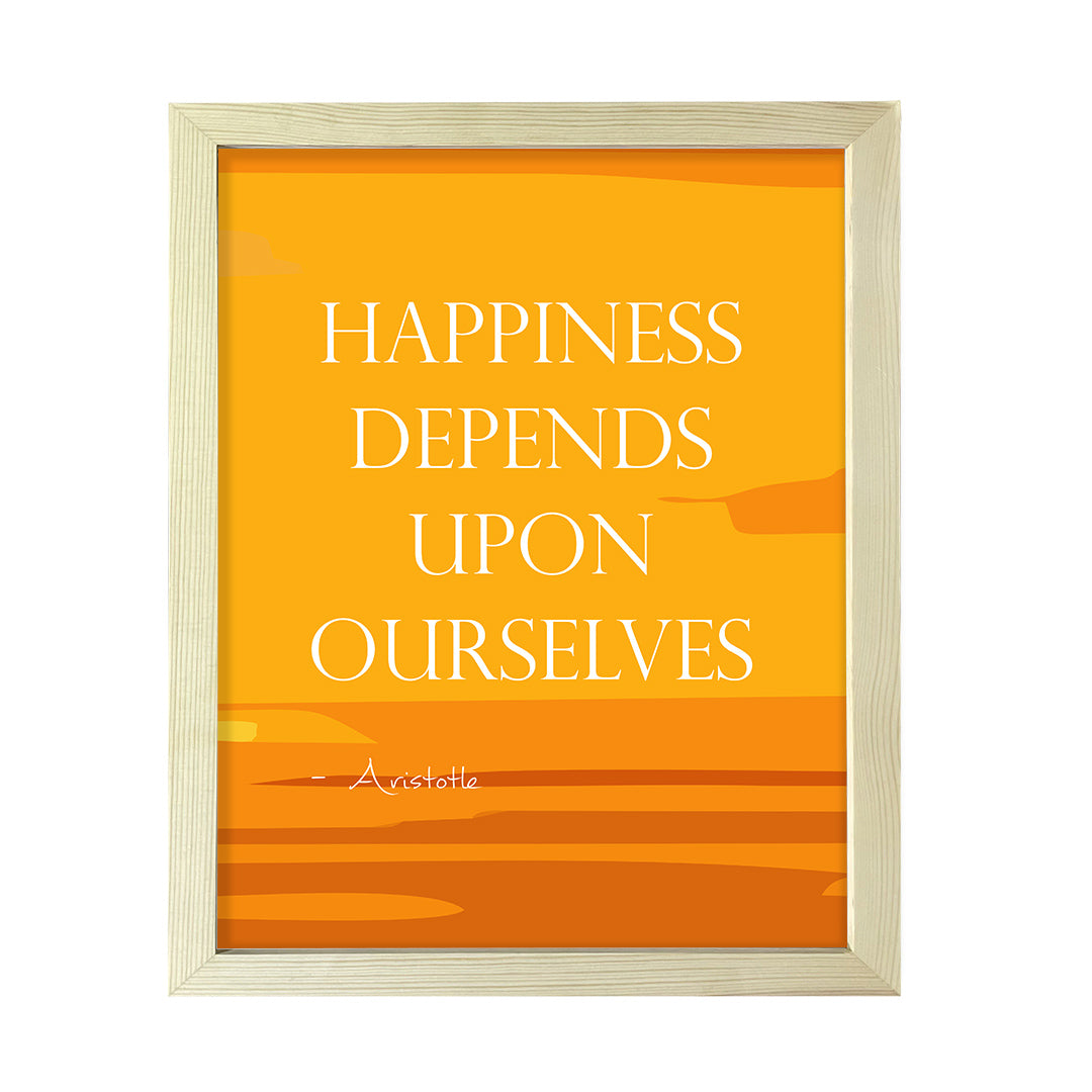 Designs ByLITA Happiness depends upon ourselves - Aristotle 2, FRAMED Print Inspirational Wall Art