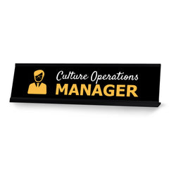 Signs ByLITA Culture Operations Manager Black Frame Desk Sign (2x8")