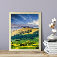 Misty Mountain Morning, Framed Print Sign Easy Installation | Countryside Beauty | Stylish Modern Decoration For The Home and Office
