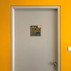 Square Plus Please Keep This Bathroom Clean Thank You Wall or Door Sign | Public Restrooms Signage