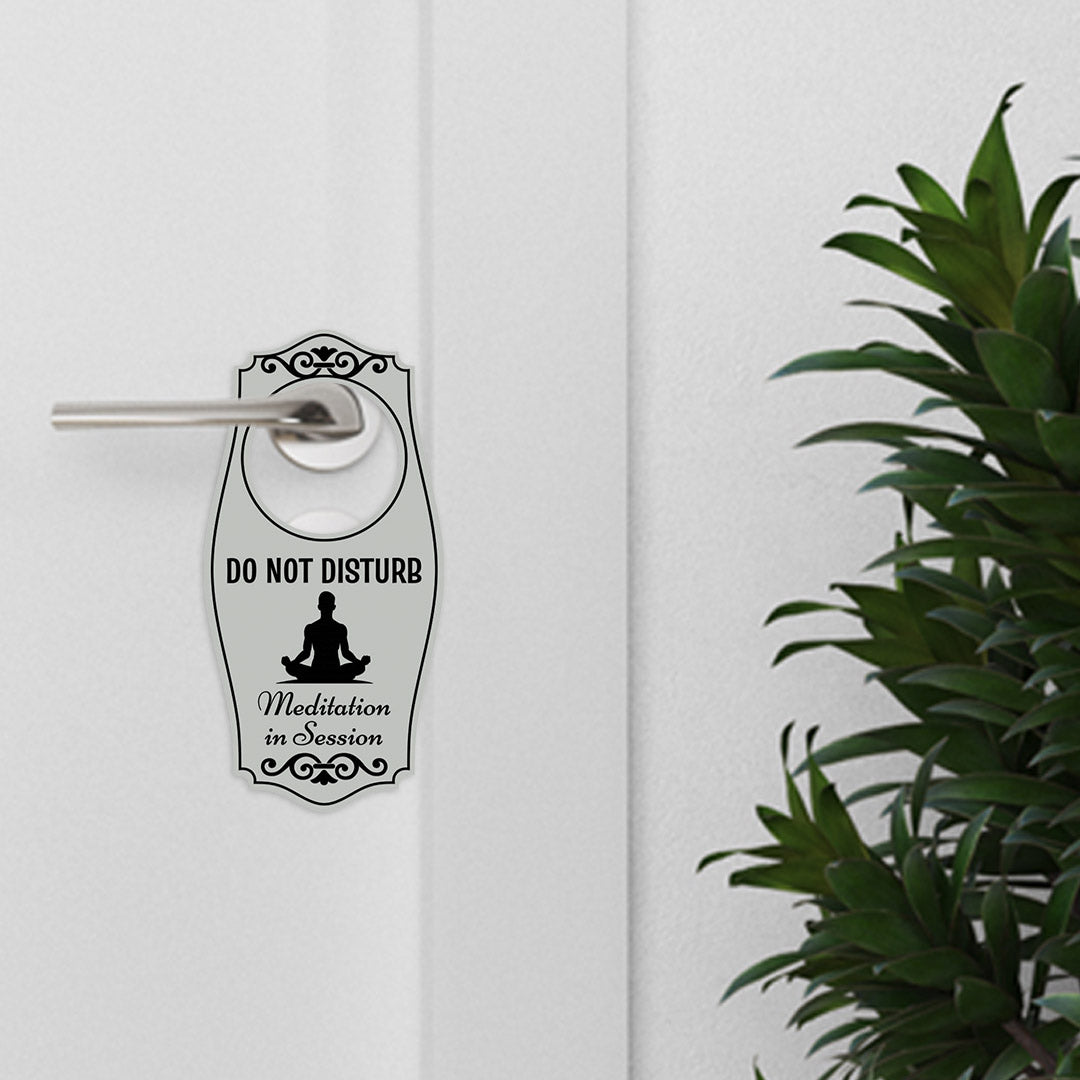 Do Not Disturb Meditation In Session (Man) Door Hanger | House or Business Door Sign
