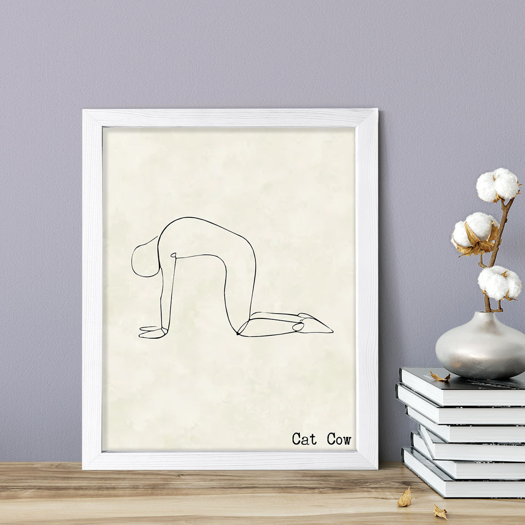 Cat Cow, FRAMED Print Yoga Wall Art