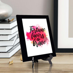 Fortune Favors The Brave Decorative Wall Plaque (Full Color) | Positive Affirmation Inspiration Décor