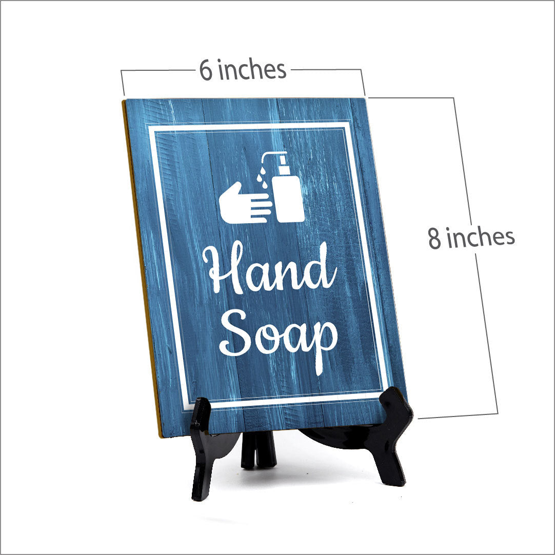 Signs ByLITA Hand Soap Restroom Table Sign with Acrylic Stand (6x8“) 2