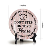Signs ByLITA Round Don't Step On Toys Please Table Sign (5x5")