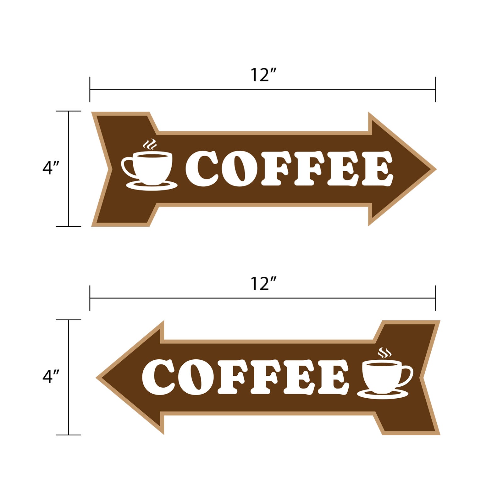 Arrow Shape Coffee 12x4" Wall or Door Sign | Funny Home Decor | Shop Décor