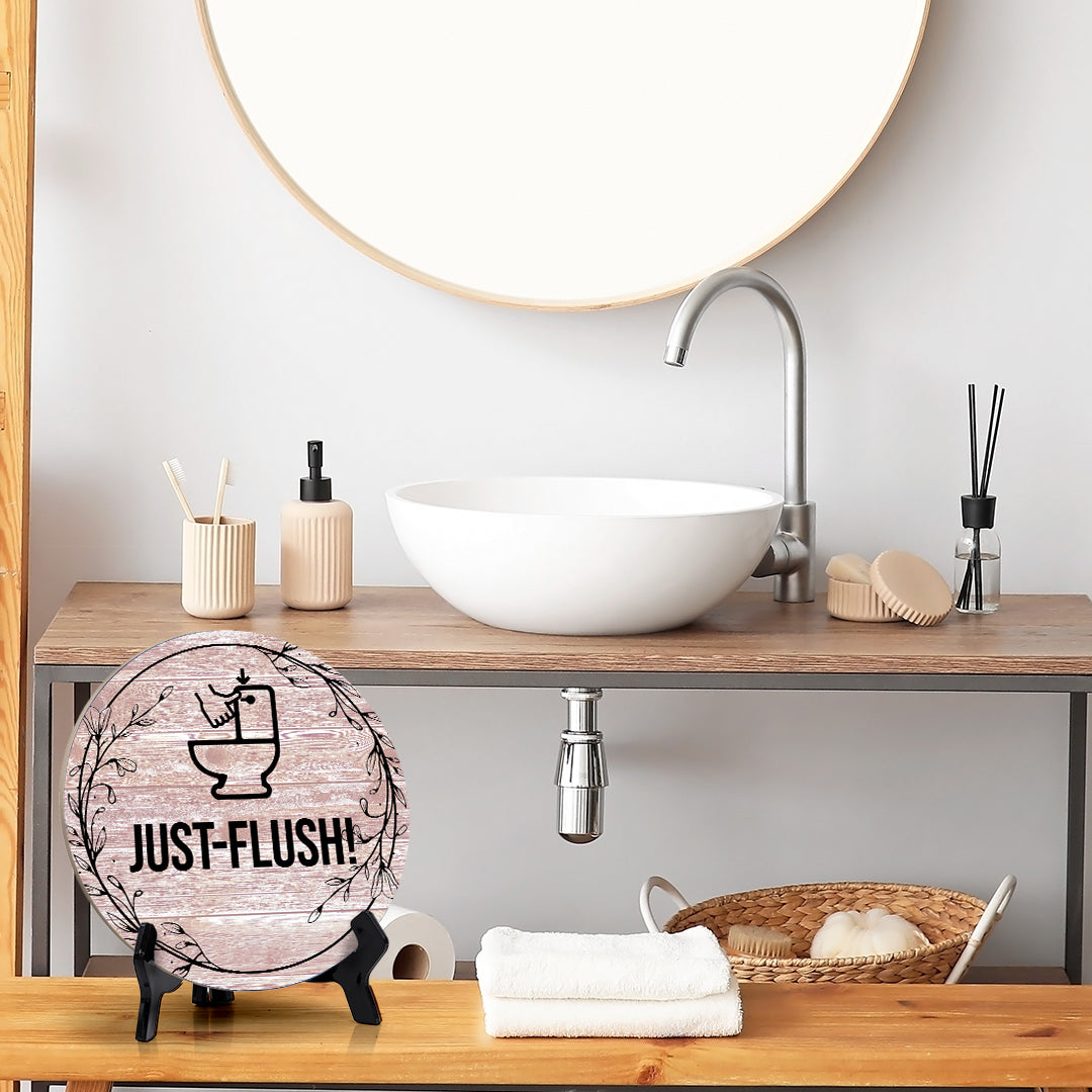 Signs ByLITA Circle Just flush! Table Sign (5x5)