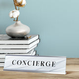 Signs ByLITA Concierge Silver Frame, Novelty Desk Sign (2x8?)