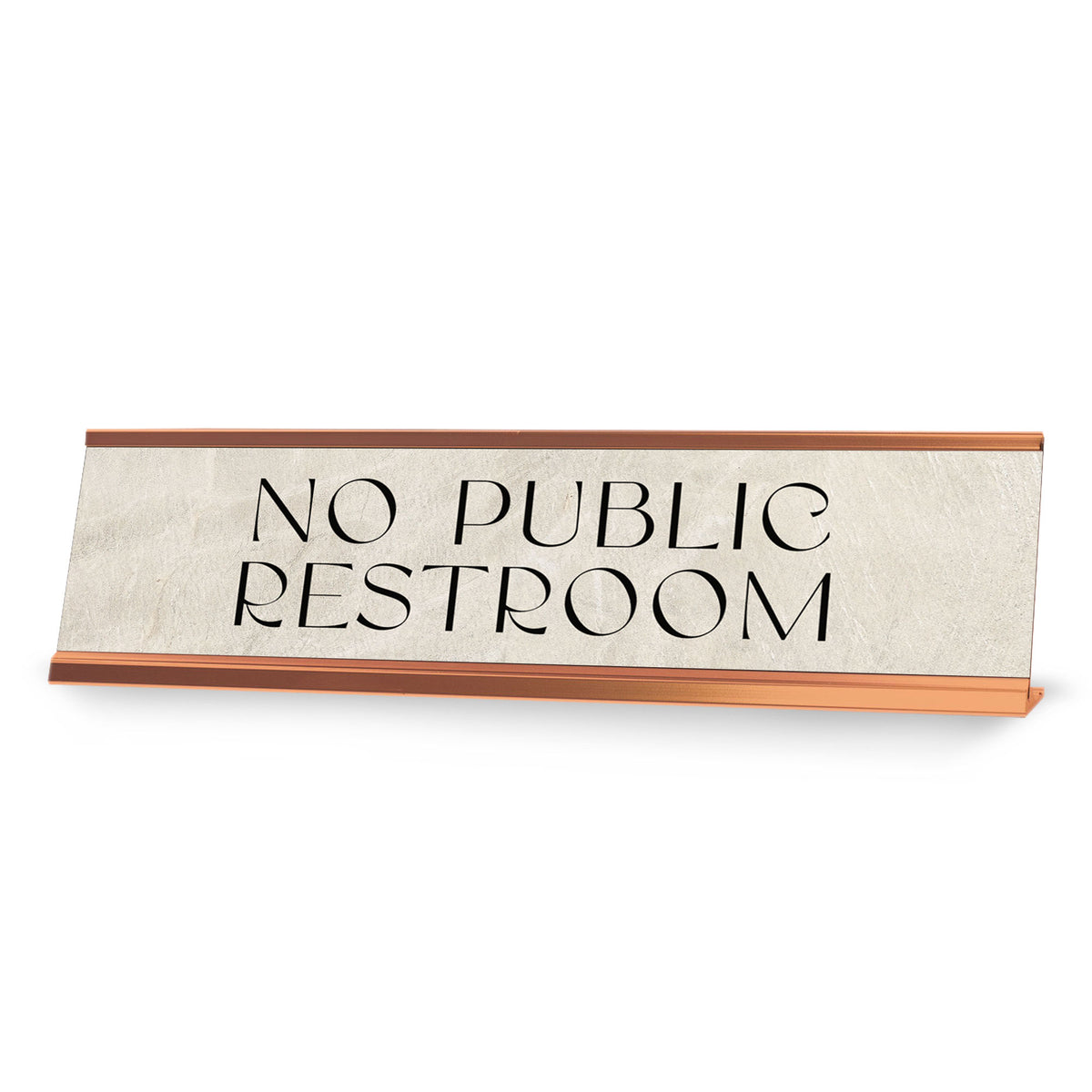 Signs ByLITA No Public Restroom Gold Frame, Novelty Desk Sign (2x8?)