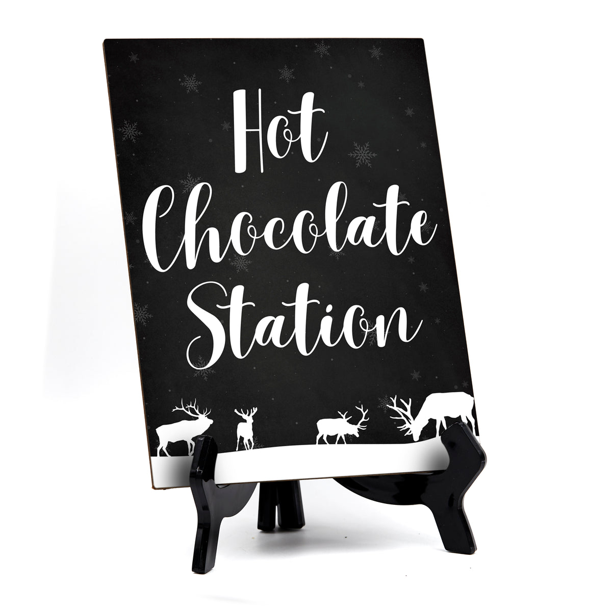 Hot Chocolate Station Sign with Easel, Reindeer Design (6 x 8")