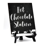 Hot Chocolate Station Sign with Easel, Reindeer Design (6 x 8")