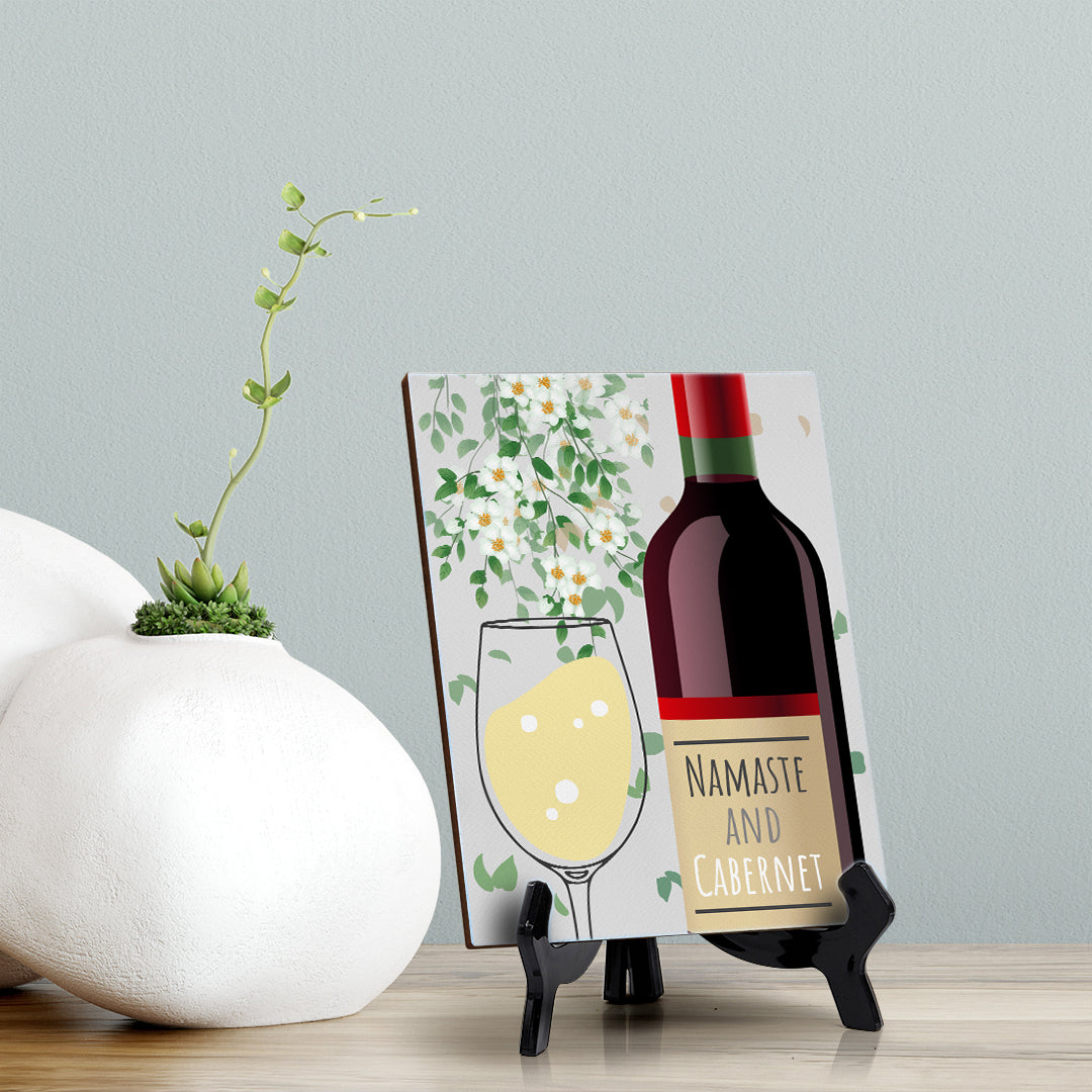 Signs ByLITA Namaste and Cabernet, Table Sign with Acrylic Stand (6x8?)