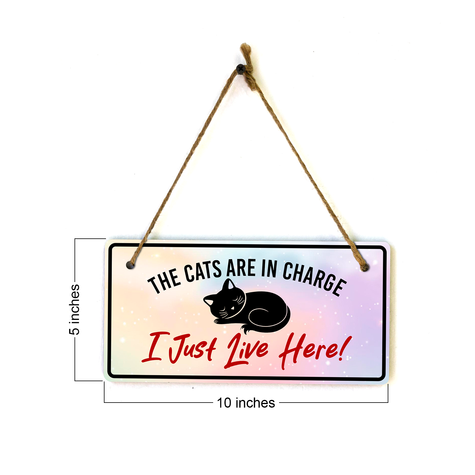 Cat Lovers Home Decor 5x10 Hanging Plus Wall or Door Sign