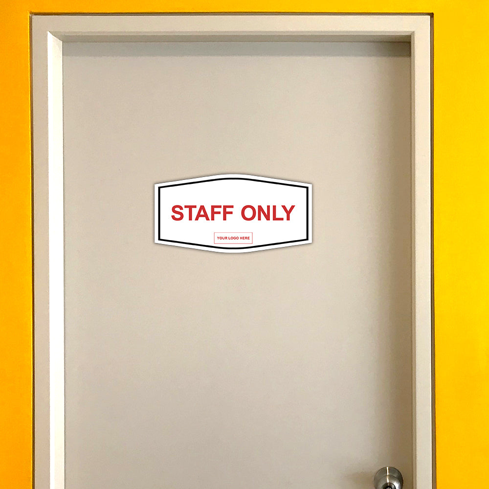 Signs ByLITA Fancy Plus | Staff Only Wall or Door Sign | Customizable with Your Company Logo | Durable & Easy to Install