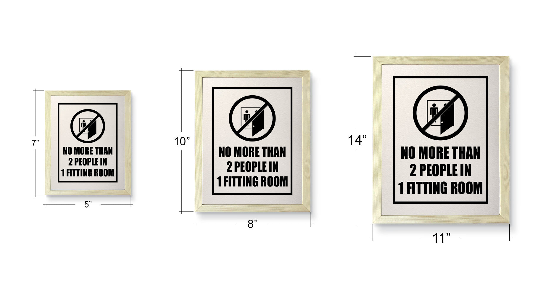 Designs ByLITA No More than 2 People In One Fitting Room, Wall Print Art | Retail Store Decoration (Unframed or Framed)