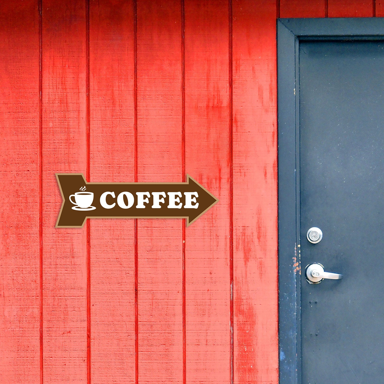 Arrow Shape Coffee 12x4" Wall or Door Sign | Funny Home Decor | Shop Décor