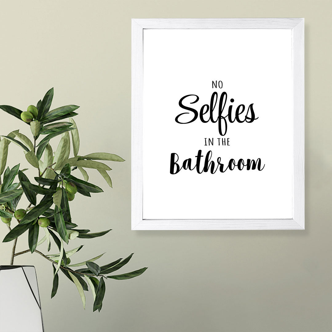 Designs ByLITA No Selfies In The Bathroom, Wall Print Art | Bathroom Décor